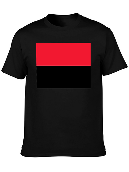 Camiseta Hombre Diseño Bandera Roja y Negra