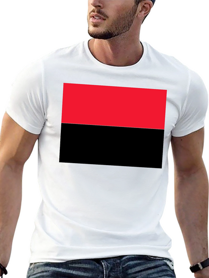 Camiseta Hombre Diseño Bandera Roja y Negra