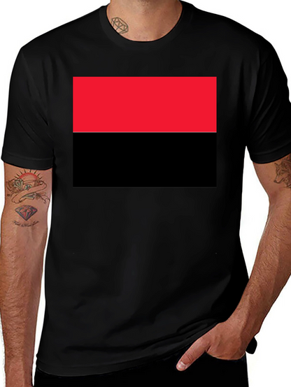 Camiseta Hombre Diseño Bandera Roja y Negra