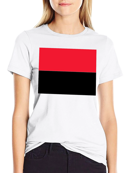 Camiseta Hombre Diseño Bandera Roja y Negra