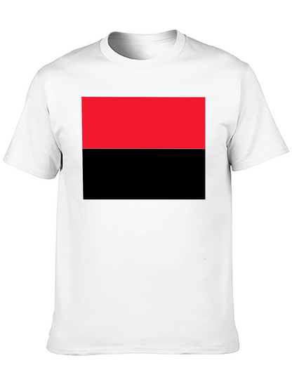 Camiseta Hombre Diseño Bandera Roja y Negra