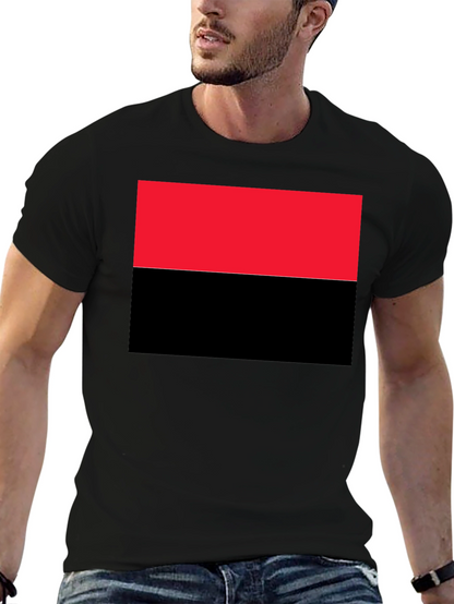 Camiseta Hombre Diseño Bandera Roja y Negra