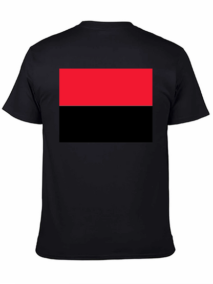 Camiseta Hombre Diseño Bandera Roja y Negra