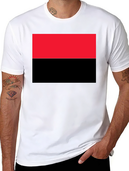 Camiseta Hombre Diseño Bandera Roja y Negra