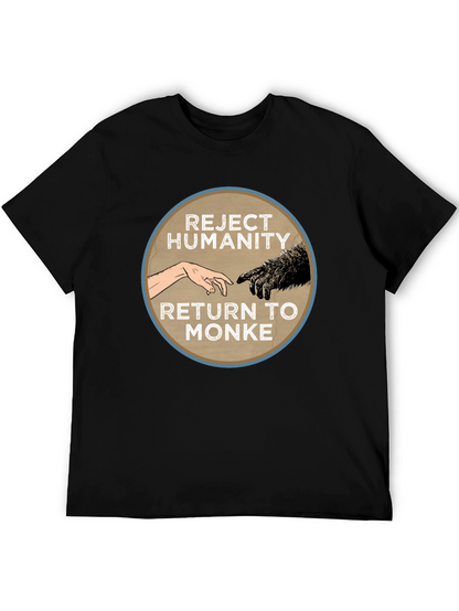Camiseta Negra: Rechaza la Humanidad Regresa al Monke