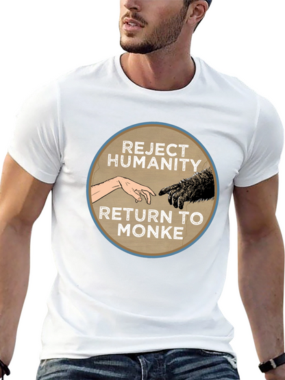 Camiseta Negra: Rechaza la Humanidad Regresa al Monke