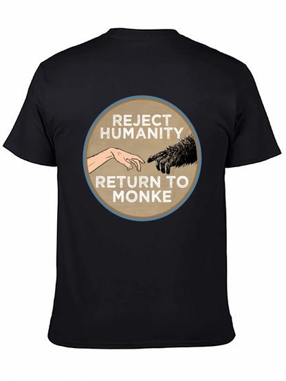 Camiseta Negra: Rechaza la Humanidad Regresa al Monke