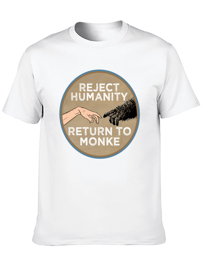 Camiseta Negra: Rechaza la Humanidad Regresa al Monke