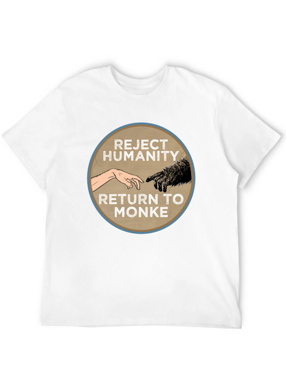 Camiseta Negra: Rechaza la Humanidad Regresa al Monke