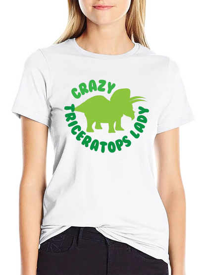 Camiseta Hombre Negra Diseño Triceratops Divertido