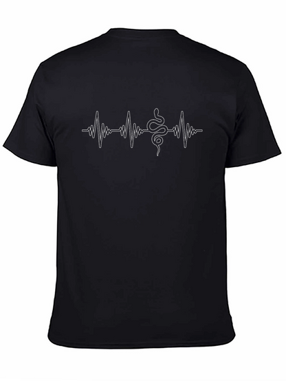 Camiseta Negra Diseño Latido Serpiente
