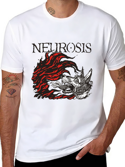Camiseta Negra Neurosis Lobo Fuego Unisex