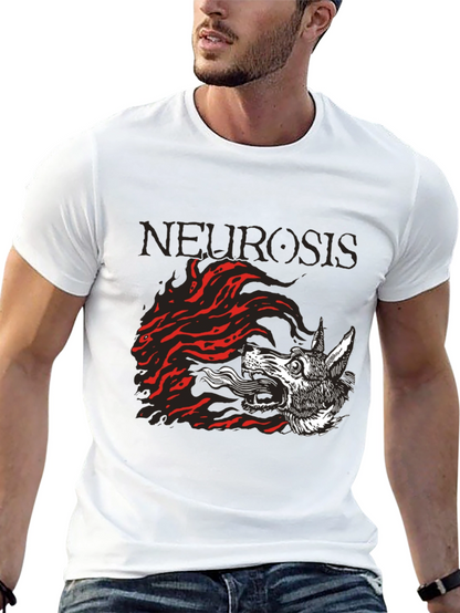 Camiseta Negra Neurosis Lobo Fuego Unisex