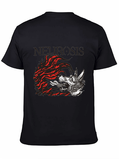 Camiseta Negra Neurosis Lobo Fuego Unisex