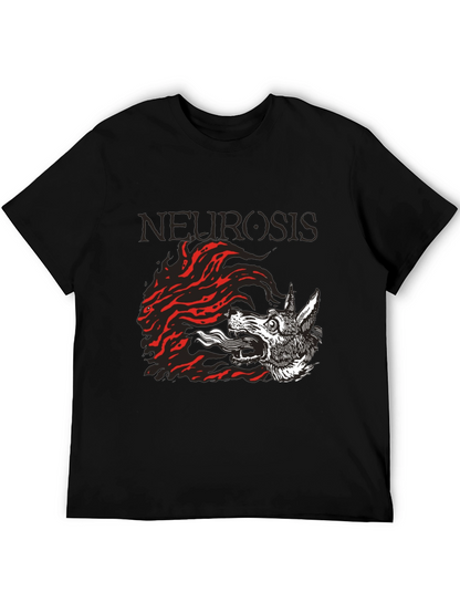 Camiseta Negra Neurosis Lobo Fuego Unisex