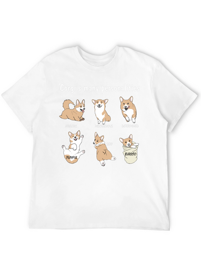 Camiseta Negra Corgis Many Personalities