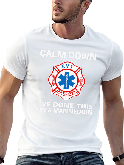 Camiseta EMT Bombero: Calm Down Maniquí
