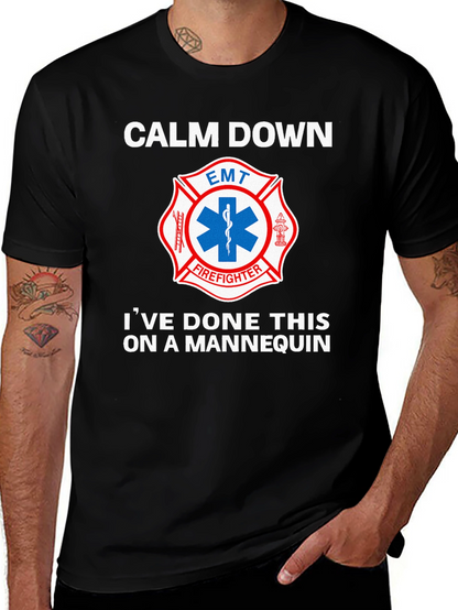 Camiseta EMT Bombero: Calm Down Maniquí