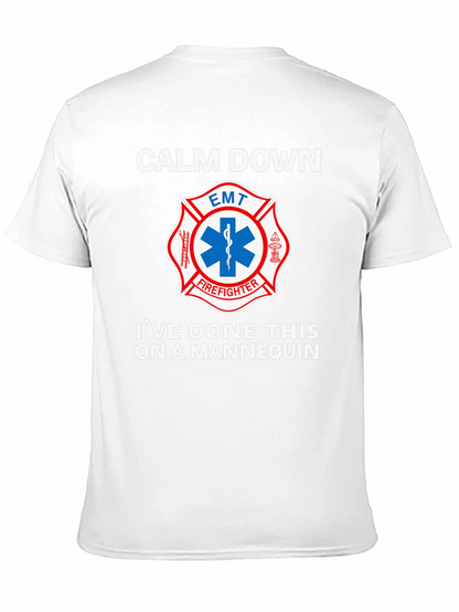 Camiseta EMT Bombero: Calm Down Maniquí