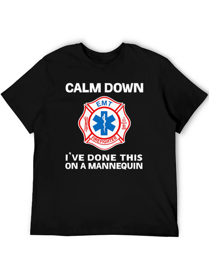 Camiseta EMT Bombero: Calm Down Maniquí