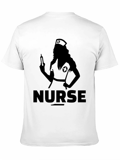Camiseta Negra con Diseño de Enfermera