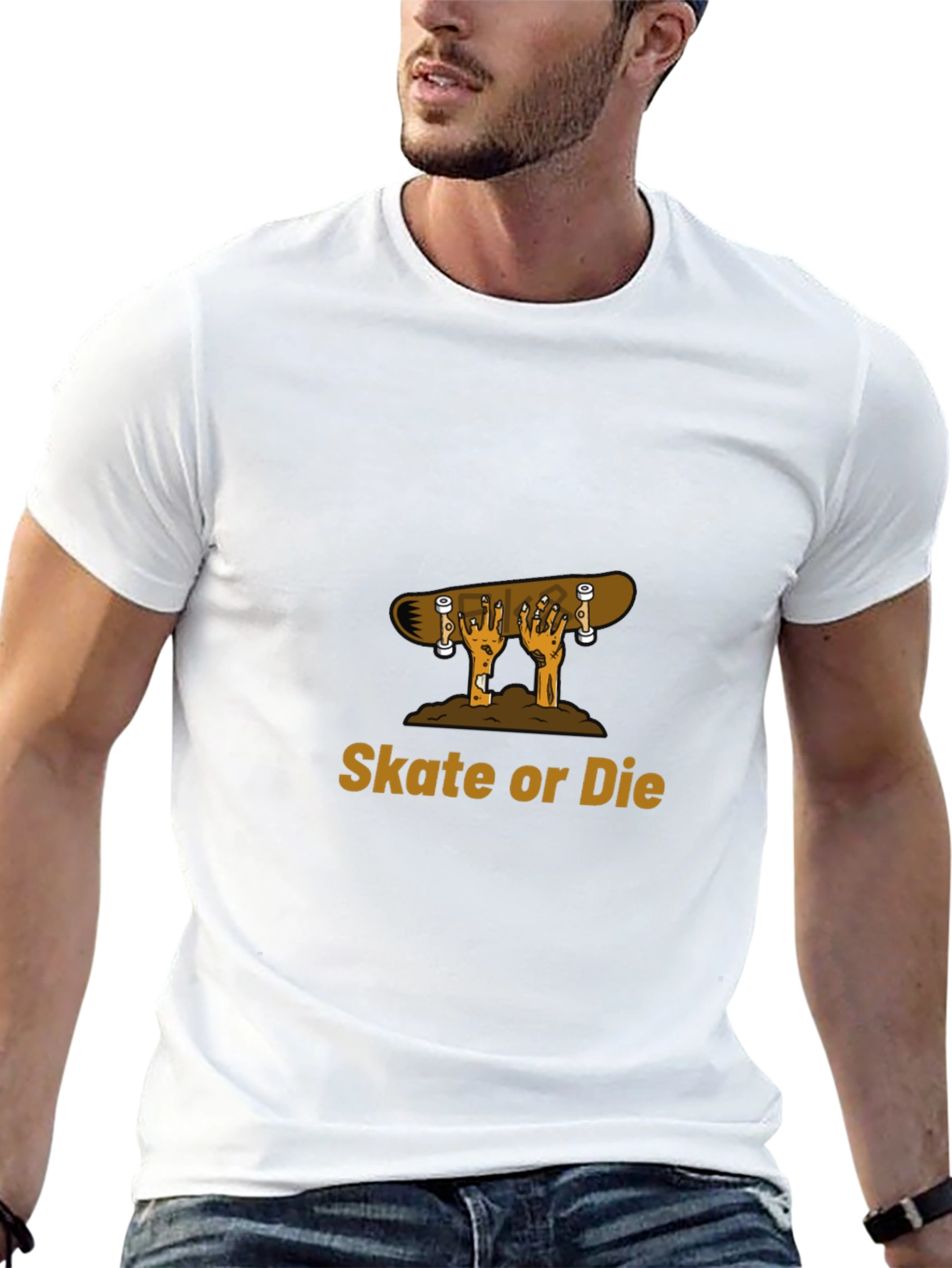 Camiseta Negra con Diseño de Skate o Muerte