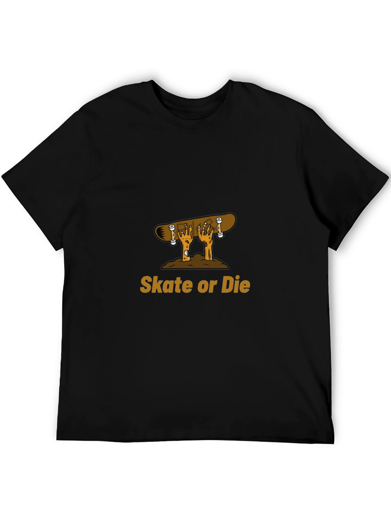 Camiseta Negra con Diseño de Skate o Muerte