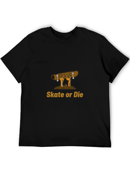 Camiseta Negra con Diseño de Skate o Muerte