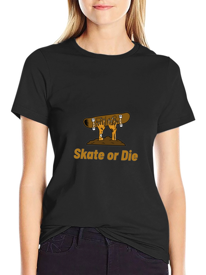 Camiseta Negra con Diseño de Skate o Muerte