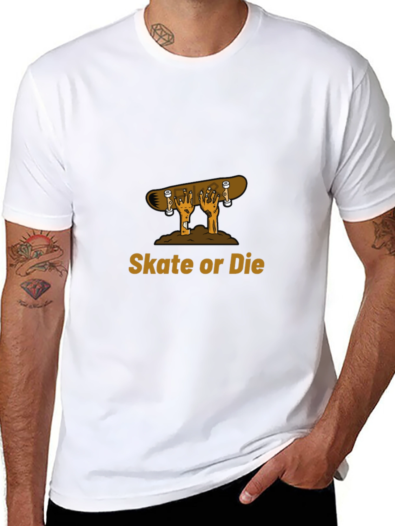 Camiseta Negra con Diseño de Skate o Muerte