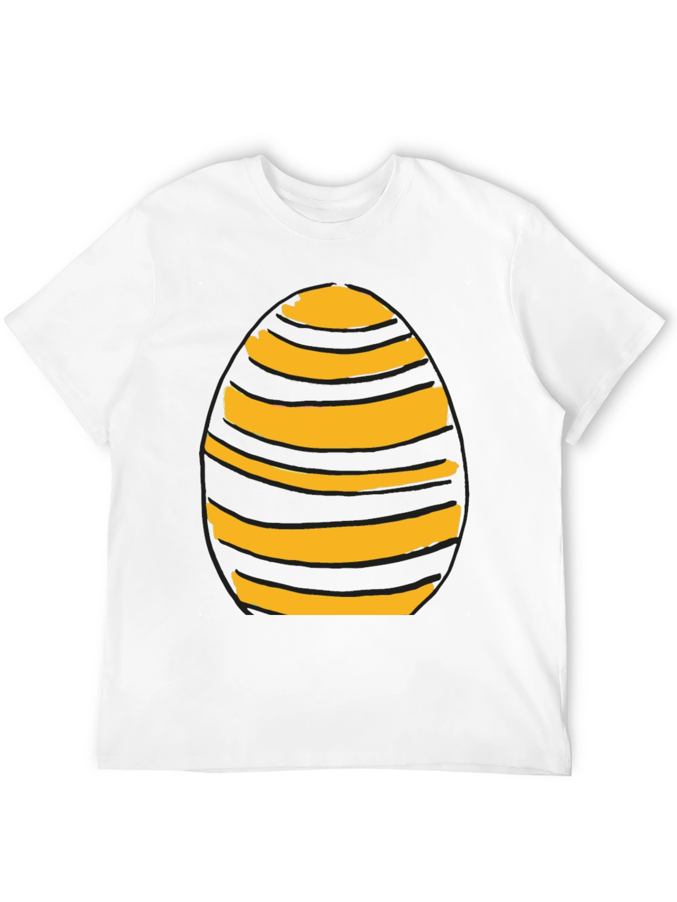 Camiseta Negra con Diseño de Huevo Rayado