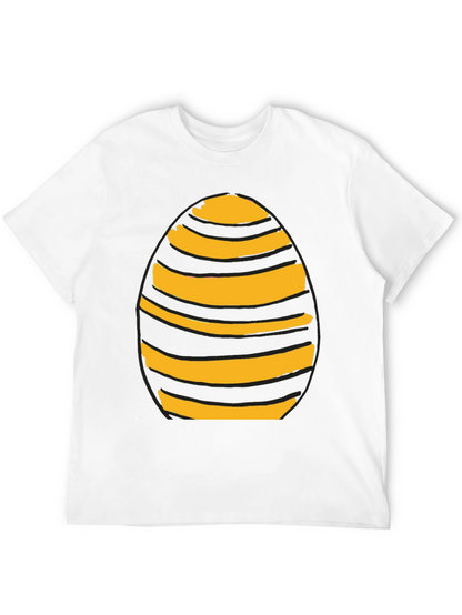 Camiseta Negra con Diseño de Huevo Rayado