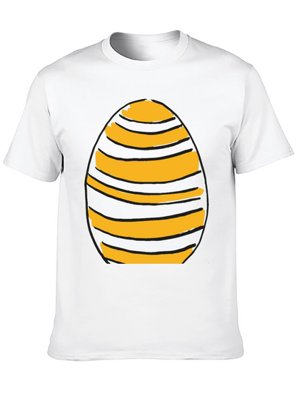 Camiseta Negra con Diseño de Huevo Rayado