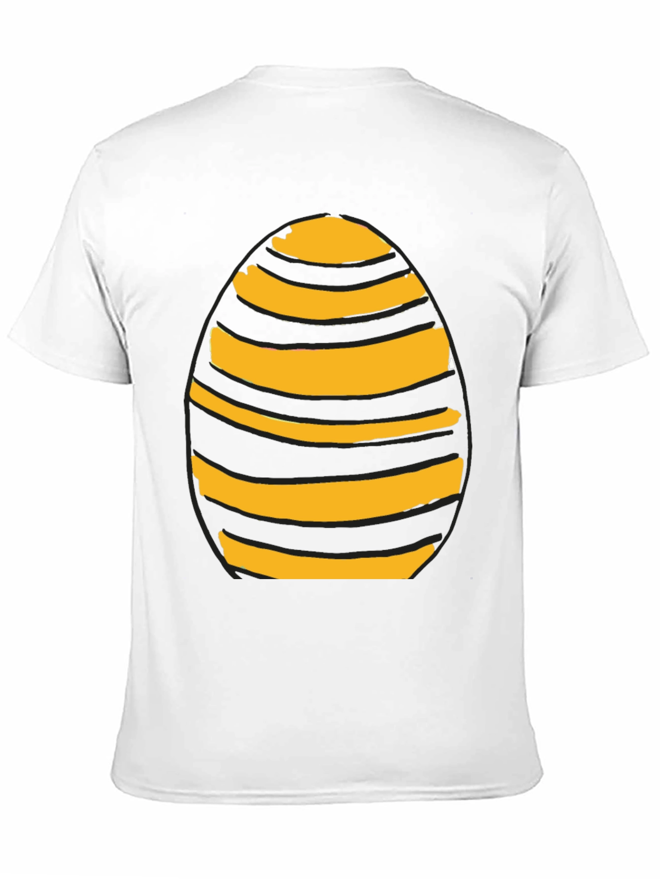 Camiseta Negra con Diseño de Huevo Rayado