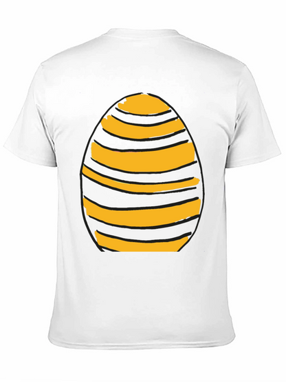 Camiseta Negra con Diseño de Huevo Rayado