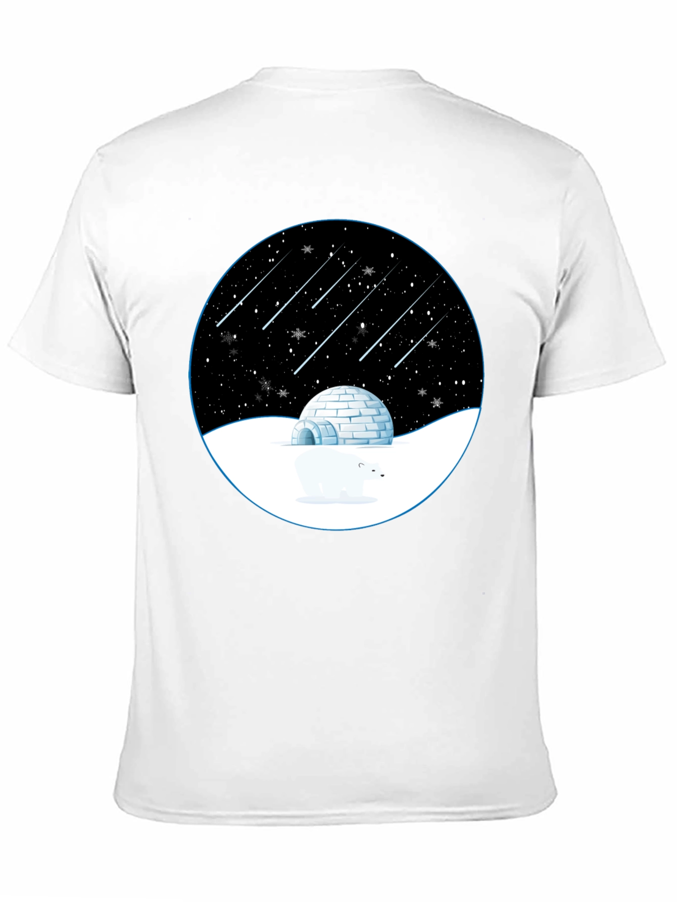 Camiseta Negra con Diseño de Invierno Estrellado