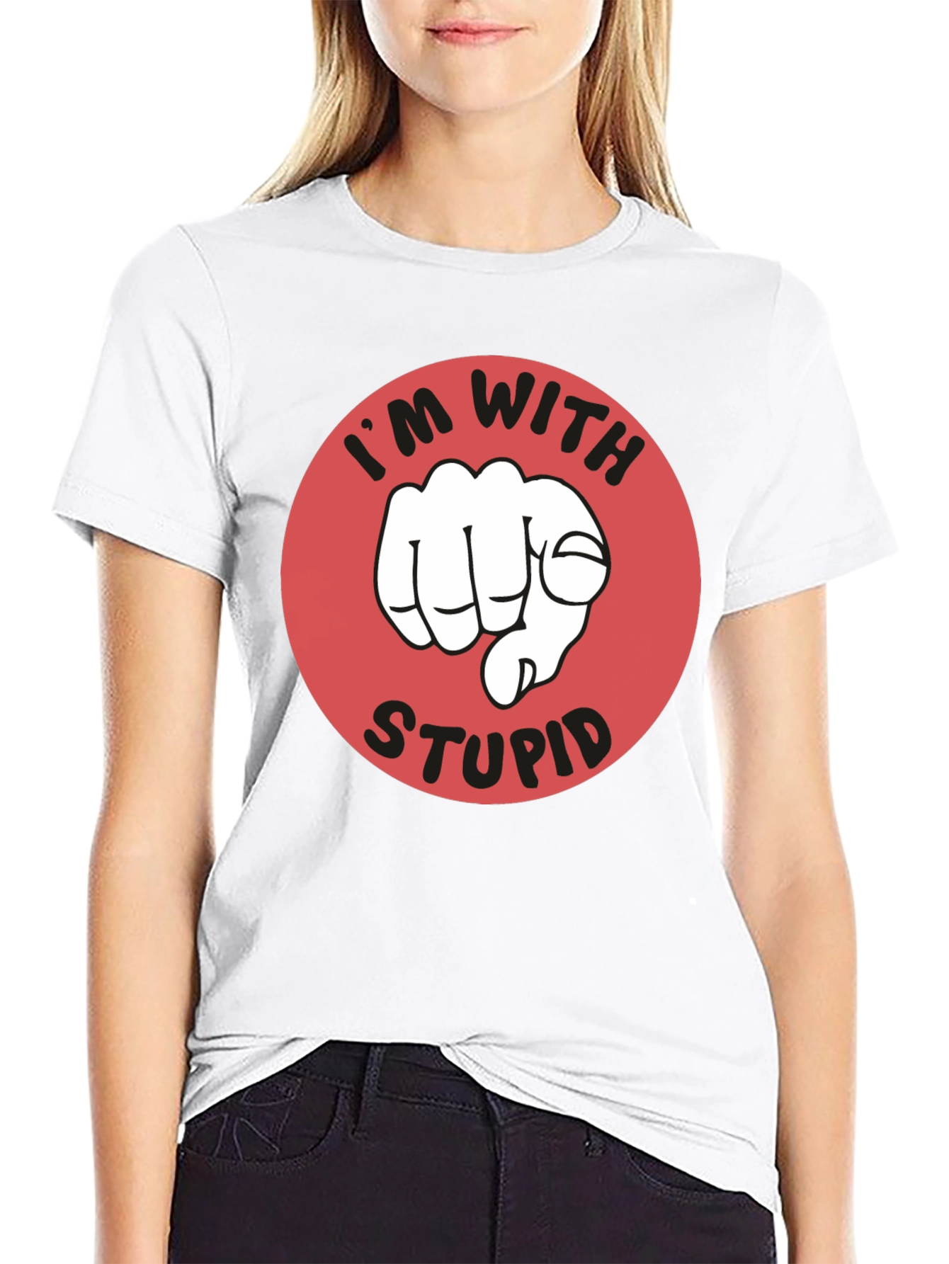 Camiseta Negra: Estoy con el Estúpido