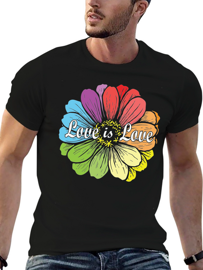 Camiseta Negra Love is Love Floral