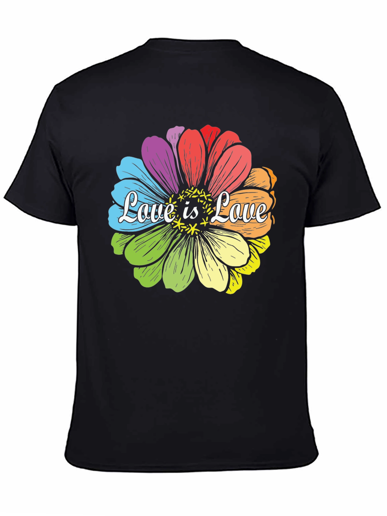 Camiseta Negra Love is Love Floral