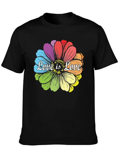 Camiseta Negra Love is Love Floral