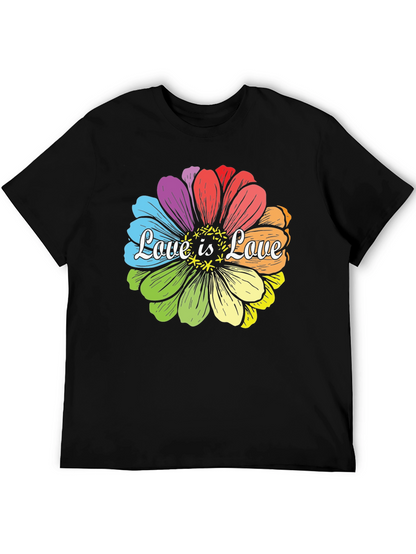 Camiseta Negra Love is Love Floral