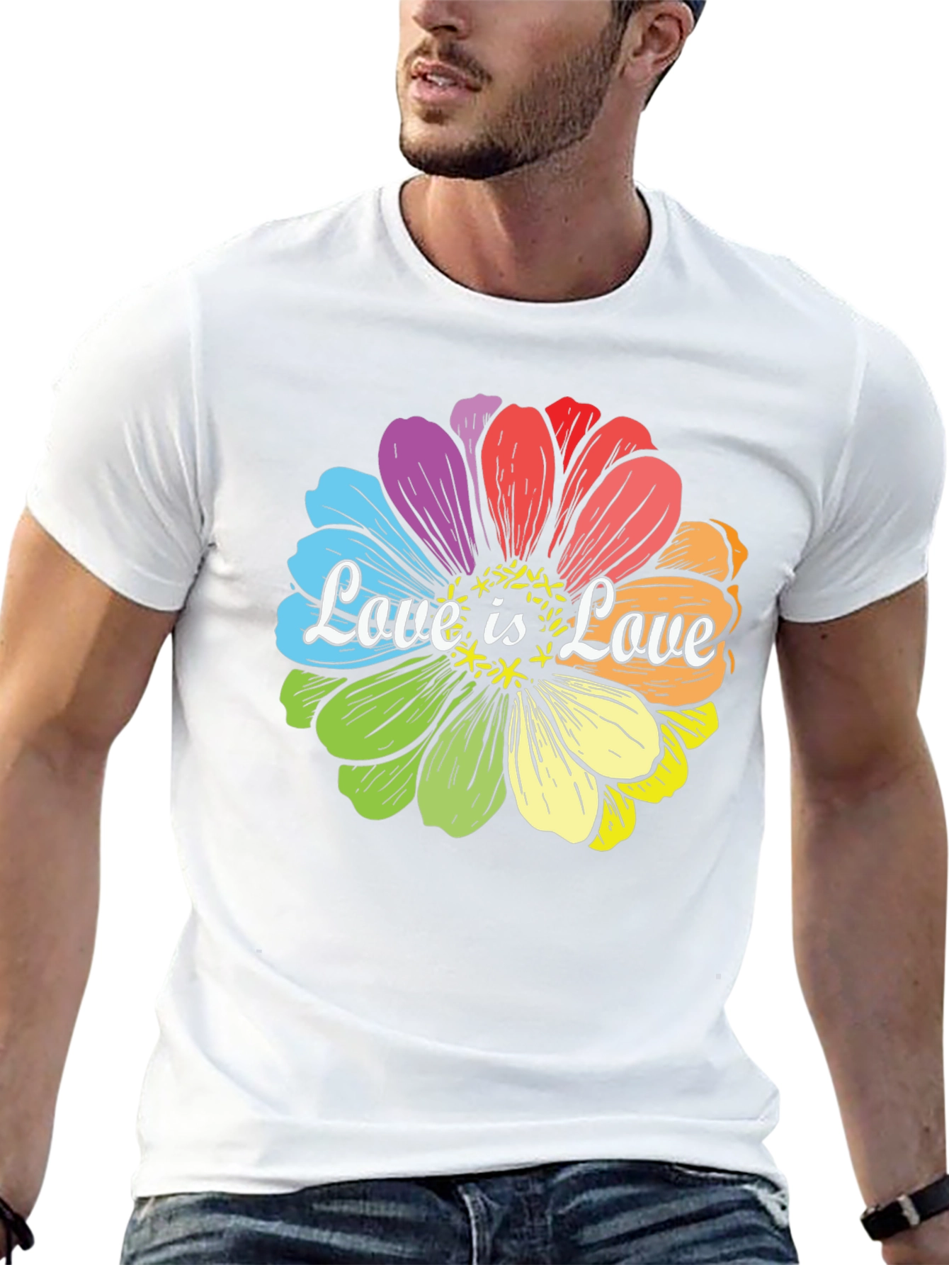Camiseta Negra Love is Love Floral