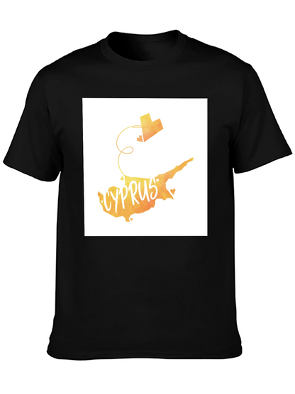 Camiseta Negra con Diseño Chipre Corazón