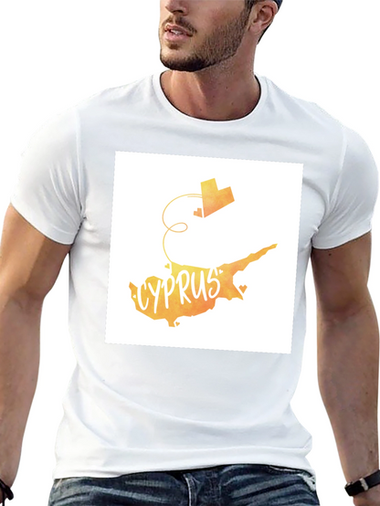 Camiseta Negra con Diseño Chipre Corazón
