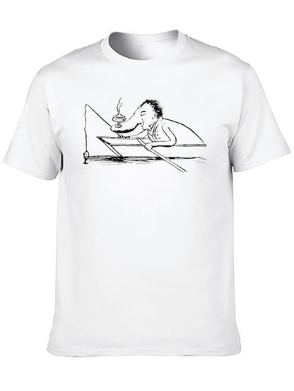 Camiseta Negra Hombre - Diseño Peculiar de Pesca