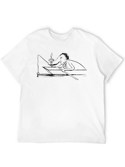 Camiseta Negra Hombre - Diseño Peculiar de Pesca