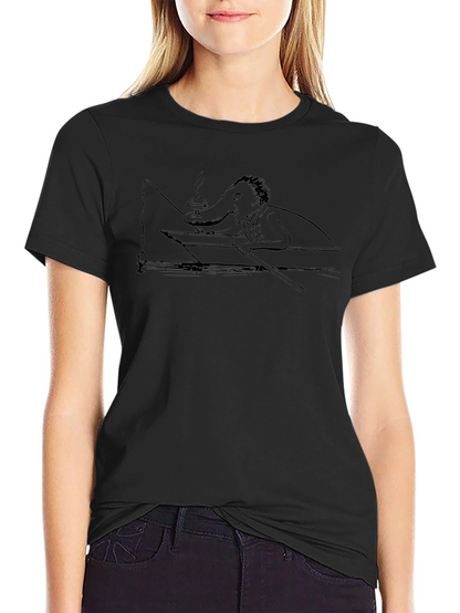 Camiseta Negra Hombre - Diseño Peculiar de Pesca