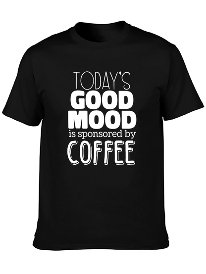 Camiseta Negra con Frase Motivadora de Café