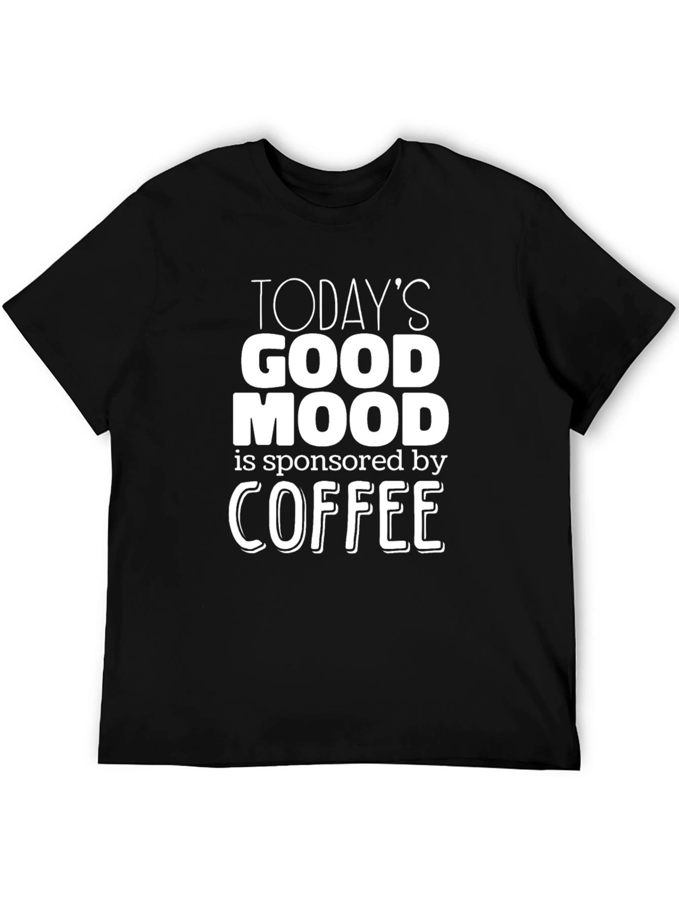 Camiseta Negra con Frase Motivadora de Café