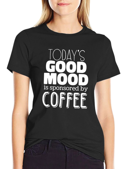 Camiseta Negra con Frase Motivadora de Café